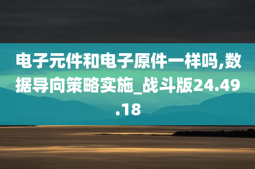 电子元件和电子原件一样吗,数据导向策略实施_战斗版24.49.18