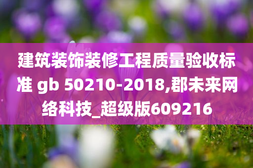 建筑装饰装修工程质量验收标准 gb 50210-2018,郡未来网络科技_超级版609216