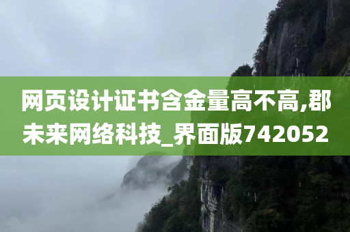 网页设计证书含金量高不高,郡未来网络科技_界面版742052