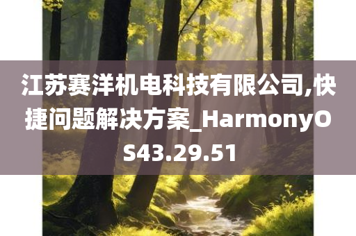 江苏赛洋机电科技有限公司,快捷问题解决方案_HarmonyOS43.29.51