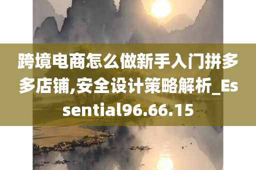 跨境电商怎么做新手入门拼多多店铺,安全设计策略解析_Essential96.66.15