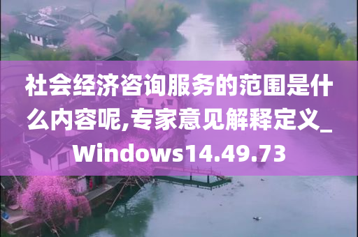 社会经济咨询服务的范围是什么内容呢,专家意见解释定义_Windows14.49.73