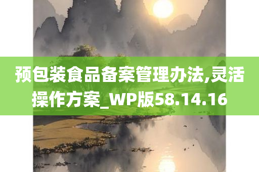 预包装食品备案管理办法,灵活操作方案_WP版58.14.16