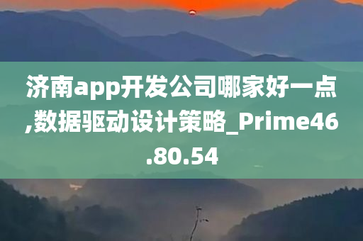 济南app开发公司哪家好一点,数据驱动设计策略_Prime46.80.54