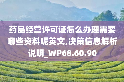 药品经营许可证怎么办理需要哪些资料呢英文,决策信息解析说明_WP68.60.90