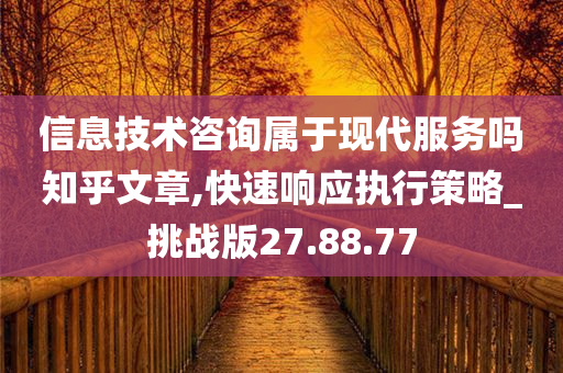 信息技术咨询属于现代服务吗知乎文章,快速响应执行策略_挑战版27.88.77