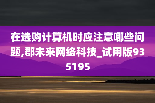 在选购计算机时应注意哪些问题,郡未来网络科技_试用版935195