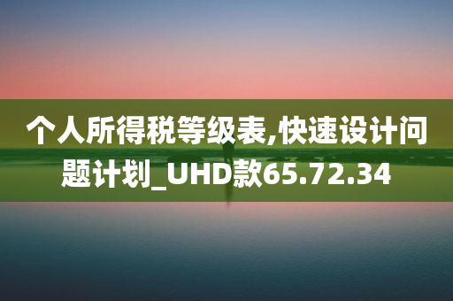 个人所得税等级表,快速设计问题计划_UHD款65.72.34