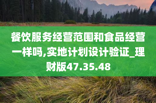 餐饮服务经营范围和食品经营一样吗,实地计划设计验证_理财版47.35.48