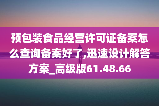 预包装食品经营许可证备案怎么查询备案好了,迅速设计解答方案_高级版61.48.66