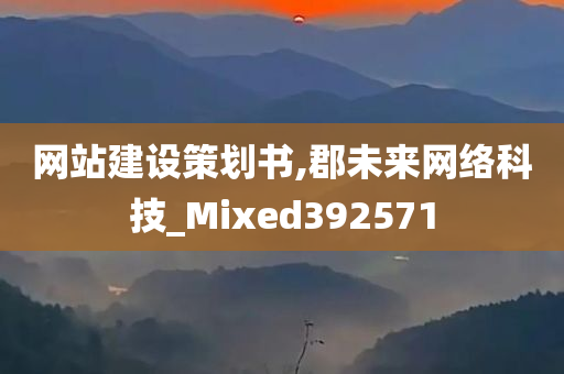 网站建设策划书,郡未来网络科技_Mixed392571