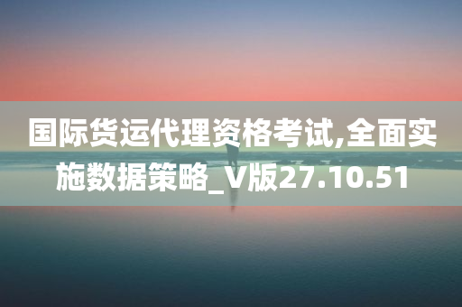 国际货运代理资格考试,全面实施数据策略_V版27.10.51