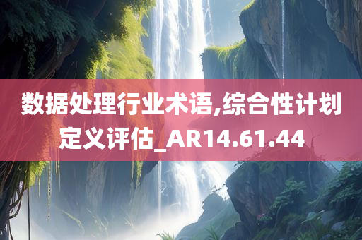 数据处理行业术语,综合性计划定义评估_AR14.61.44