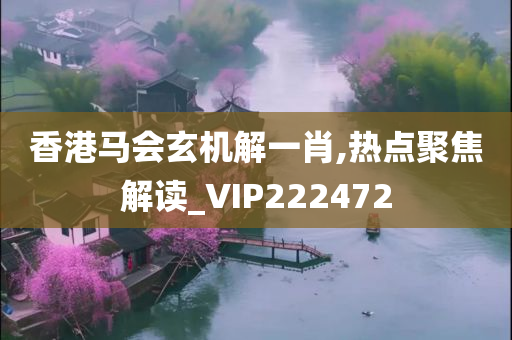 香港马会玄机解一肖,热点聚焦解读_VIP222472