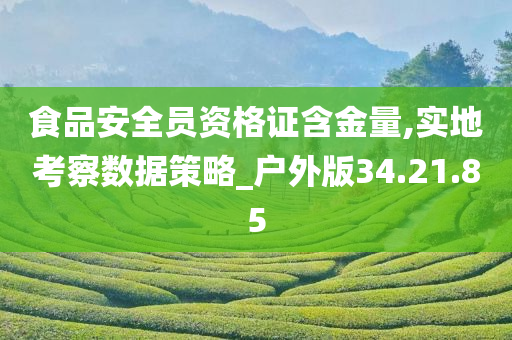 食品安全员资格证含金量,实地考察数据策略_户外版34.21.85