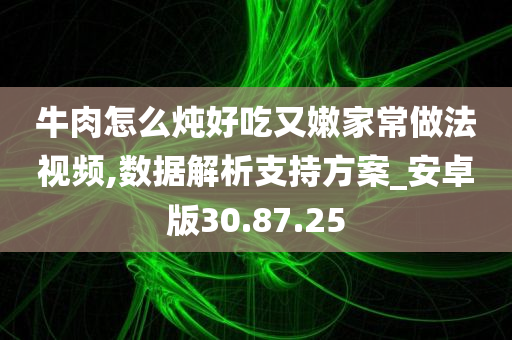 牛肉怎么炖好吃又嫩家常做法视频,数据解析支持方案_安卓版30.87.25