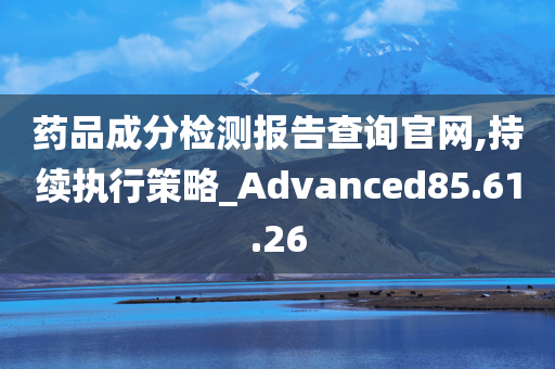 药品成分检测报告查询官网,持续执行策略_Advanced85.61.26