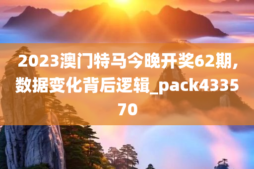 2023澳门特马今晚开奖62期,数据变化背后逻辑_pack433570