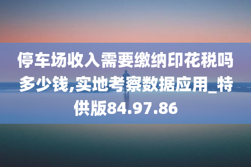 停车场收入需要缴纳印花税吗多少钱,实地考察数据应用_特供版84.97.86