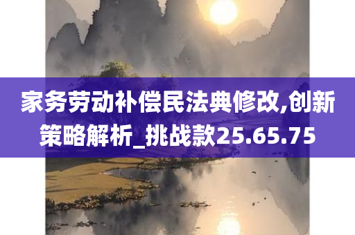 家务劳动补偿民法典修改,创新策略解析_挑战款25.65.75