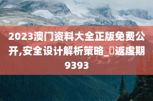 2023澳门资料大全正版免费公开,安全设计解析策略_‌返虚期9393