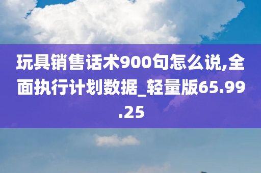 玩具销售话术900句怎么说,全面执行计划数据_轻量版65.99.25