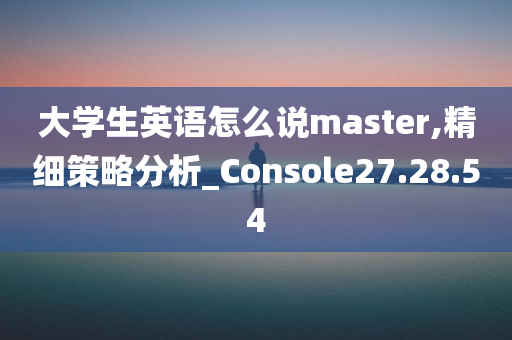 大学生英语怎么说master,精细策略分析_Console27.28.54