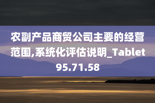 农副产品商贸公司主要的经营范围,系统化评估说明_Tablet95.71.58