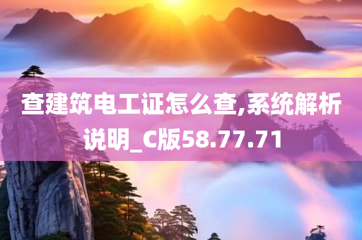 查建筑电工证怎么查,系统解析说明_C版58.77.71