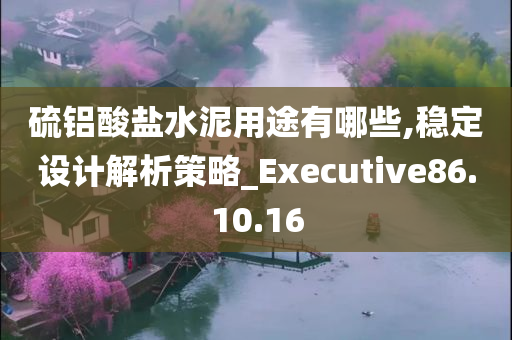 硫铝酸盐水泥用途有哪些,稳定设计解析策略_Executive86.10.16