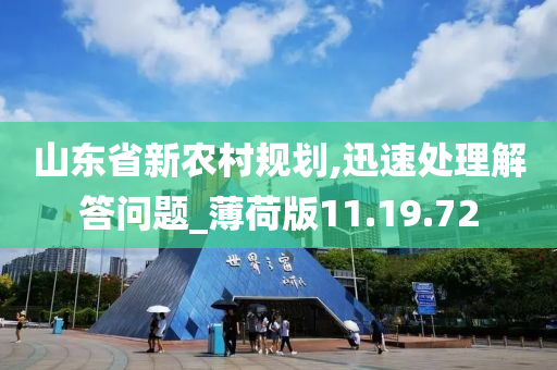 山东省新农村规划,迅速处理解答问题_薄荷版11.19.72