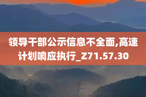 领导干部公示信息不全面,高速计划响应执行_Z71.57.30