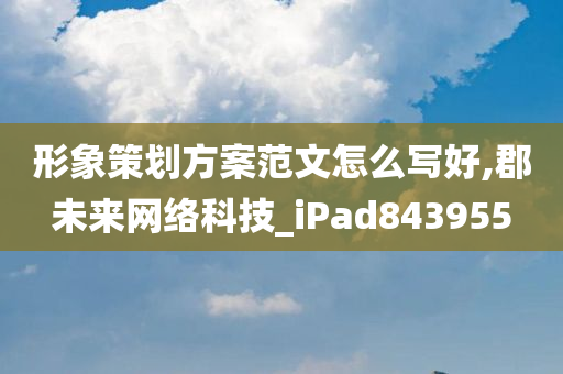 形象策划方案范文怎么写好,郡未来网络科技_iPad843955