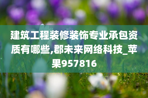 建筑工程装修装饰专业承包资质有哪些,郡未来网络科技_苹果957816