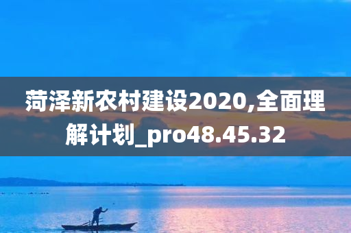 菏泽新农村建设2020,全面理解计划_pro48.45.32