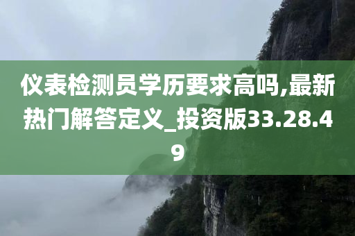 仪表检测员学历要求高吗,最新热门解答定义_投资版33.28.49