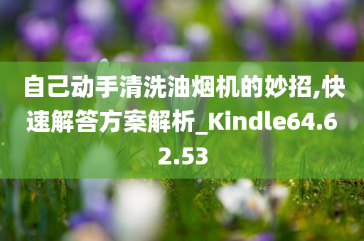 自己动手清洗油烟机的妙招,快速解答方案解析_Kindle64.62.53