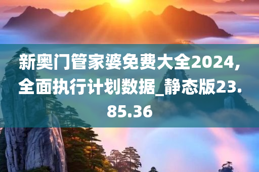 新奥门管家婆免费大全2024,全面执行计划数据_静态版23.85.36