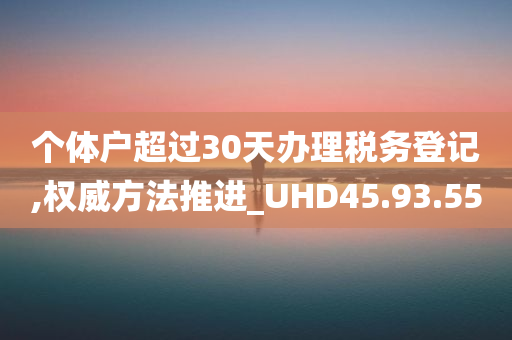 个体户超过30天办理税务登记,权威方法推进_UHD45.93.55