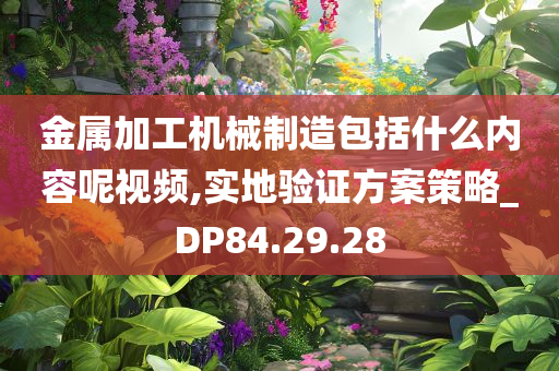 金属加工机械制造包括什么内容呢视频,实地验证方案策略_DP84.29.28