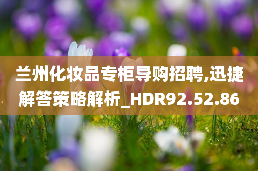 兰州化妆品专柜导购招聘,迅捷解答策略解析_HDR92.52.86