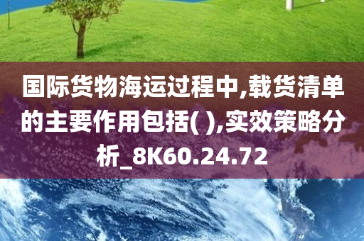 国际货物海运过程中,载货清单的主要作用包括( ),实效策略分析_8K60.24.72