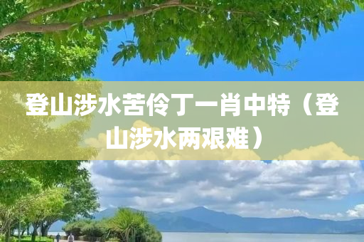 登山涉水苦伶丁一肖中特（登山涉水两艰难）