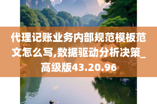 代理记账业务内部规范模板范文怎么写,数据驱动分析决策_高级版43.20.96