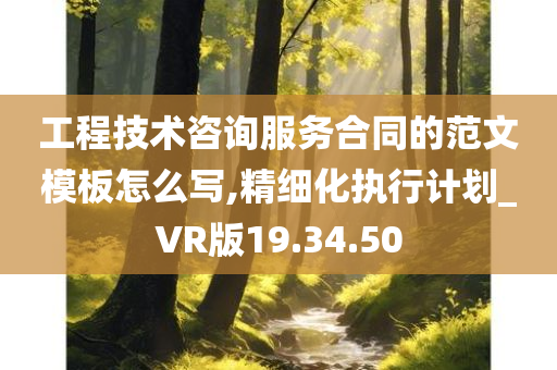 工程技术咨询服务合同的范文模板怎么写,精细化执行计划_VR版19.34.50