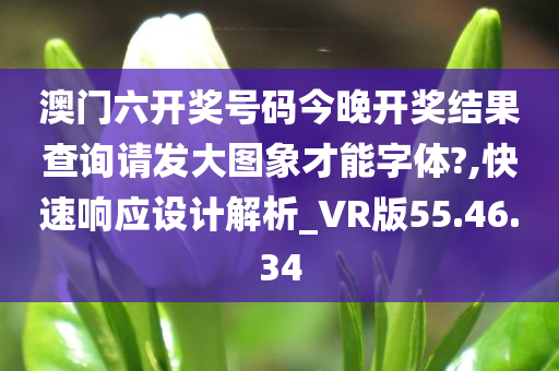 澳门六开奖号码今晚开奖结果查询请发大图象才能字体?,快速响应设计解析_VR版55.46.34