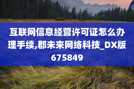 互联网信息经营许可证怎么办理手续,郡未来网络科技_DX版675849