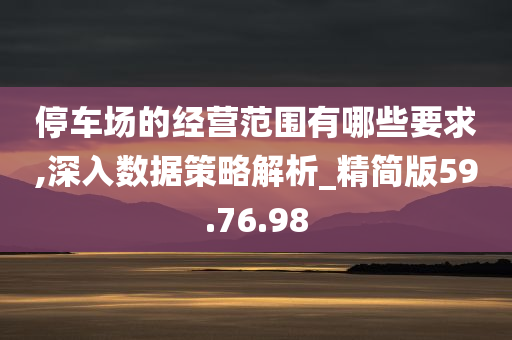 停车场的经营范围有哪些要求,深入数据策略解析_精简版59.76.98