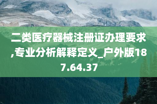 二类医疗器械注册证办理要求,专业分析解释定义_户外版187.64.37