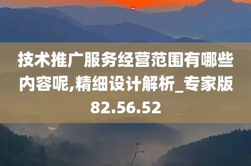 技术推广服务经营范围有哪些内容呢,精细设计解析_专家版82.56.52